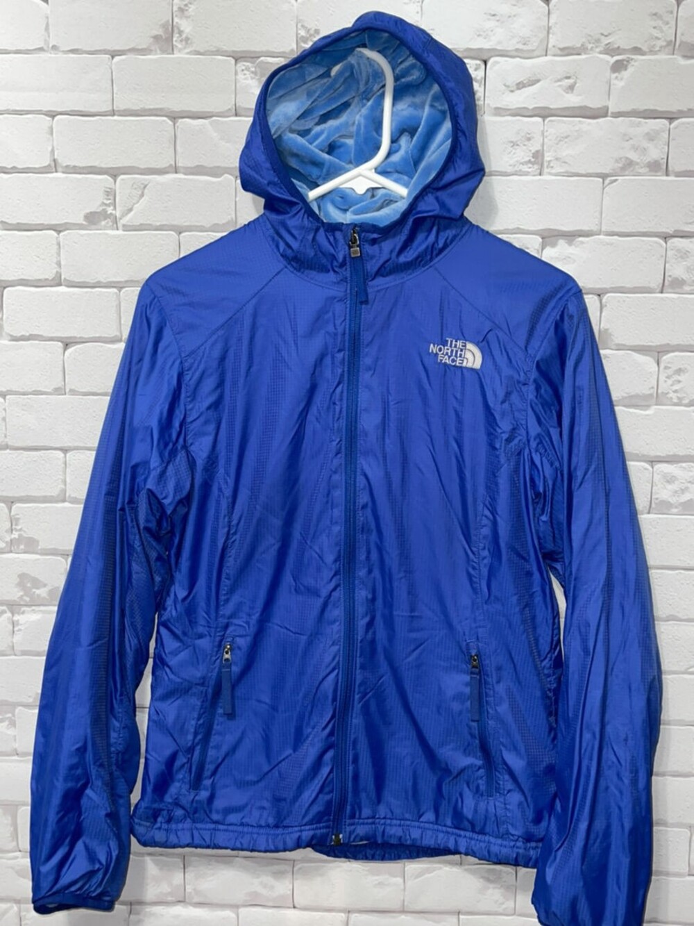 The North Face Jacket Womens Small Blue Nylon Polar Fleece Windbreaker Coat